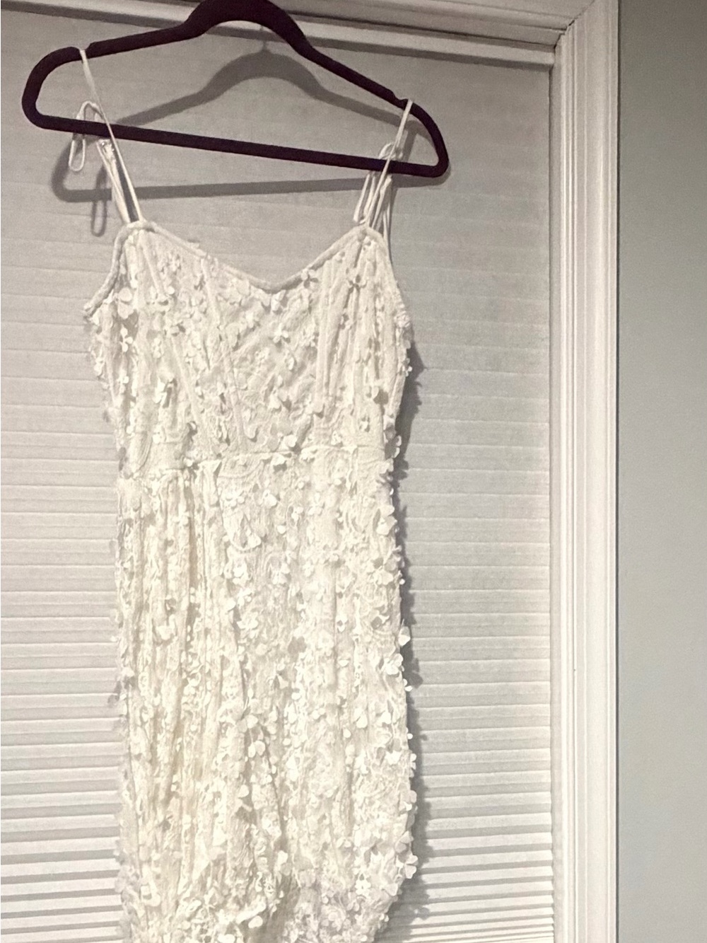 Avec Les Filles White Lace “waterfall” Appliqué Dress
